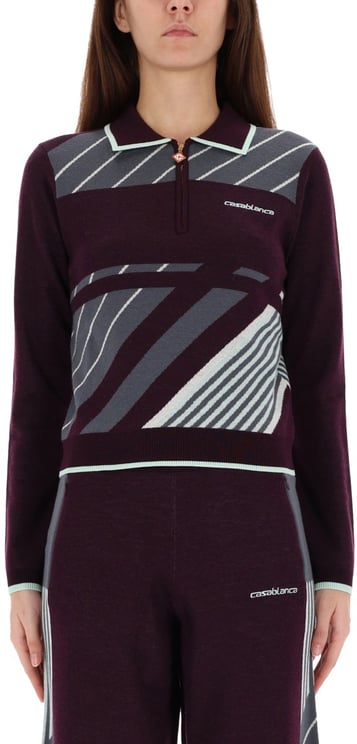 Casablanca "DIAGONAL" TENNIS POLO SHIRT