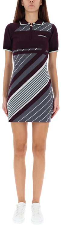 Casablanca "DIAGONAL" TENNIS POLO DRESS