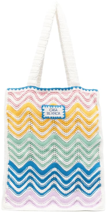 Casablanca Gradient Wave Crochet Tote Bag