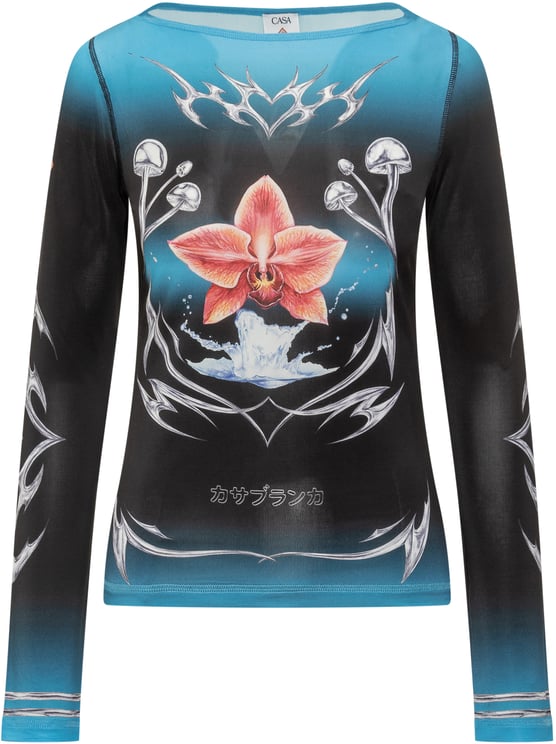 Casablanca Top Casablanca a Maniche Lunghe con Stampa Floreale