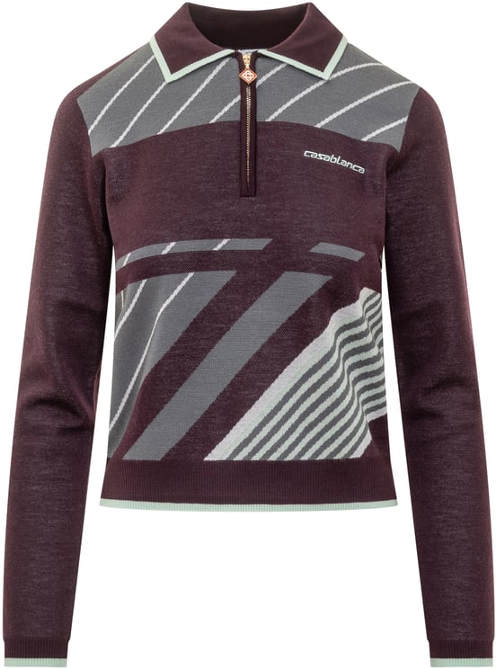 Casablanca Casablanca Polo in Maglia con Zip