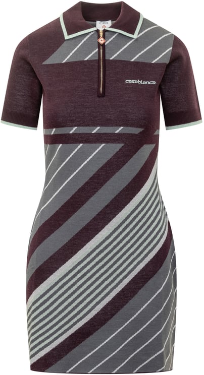 Casablanca Casablanca Abito Polo Corto a Righe Bicolore