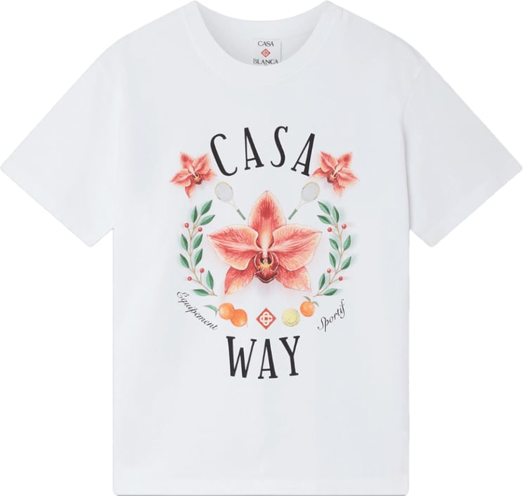 Casablanca CASA WAY ORCHID CLASSIC T-SHIRT HELDER WIT