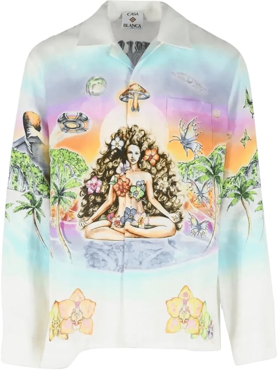 Casablanca Innersense Innocence linnen overhemd met Cubaanse kraag