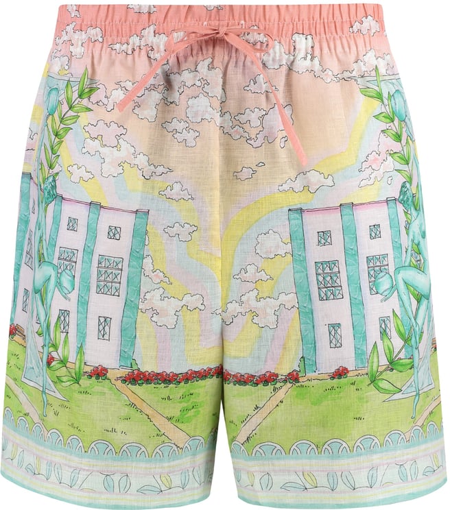 Casablanca Printed linen shorts