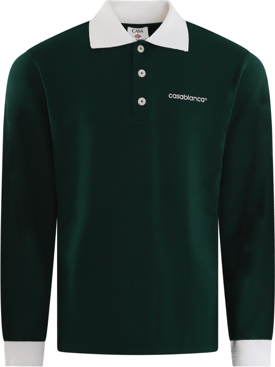 Casablanca Heren Viscose Polo Groen