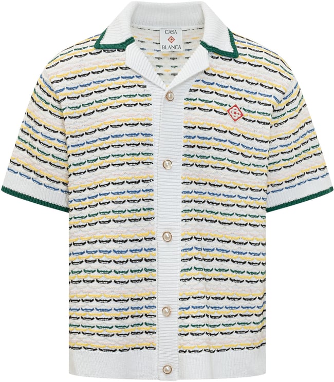 Casablanca Cardigan In Maglia A Maniche Corte