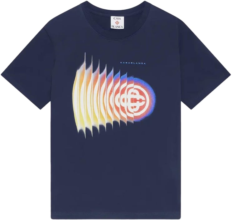 Casablanca Casablanca Heren Shockwave T-Shirt Blauw