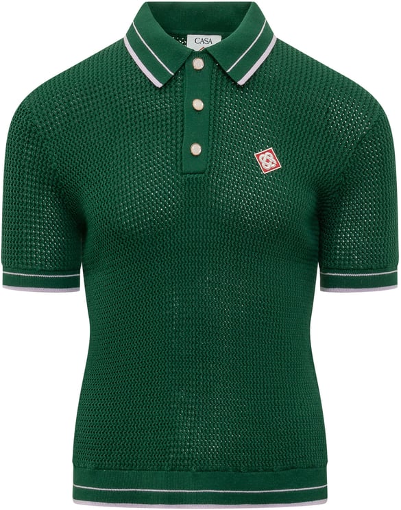 Casablanca Polo Mini Crochet con Collo Mock