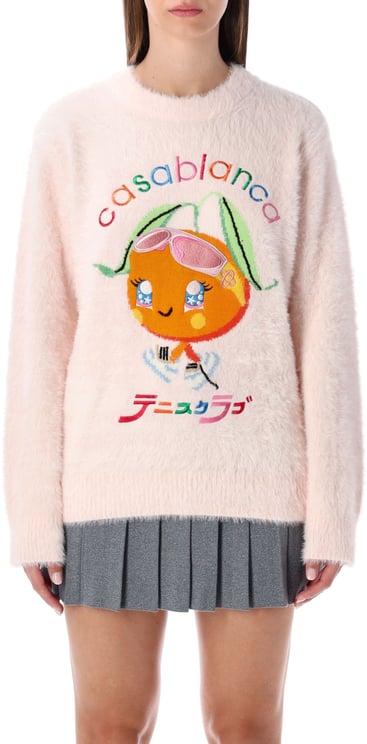 Casablanca Character Intarsia Knit Pink Orange