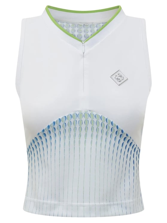 Casablanca White Gradient Dot Pattern Fitted Tank Top