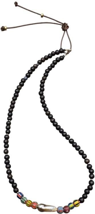 Catherine Michiels Collier Vloom perle Tahiti baroque perles multico & ebène Catherine Michiels LEV18 1