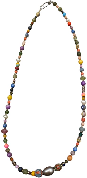 Catherine Michiels Collier Zaza long Perles vintage japo afro eau douce hématite pierres FW2527 Cat