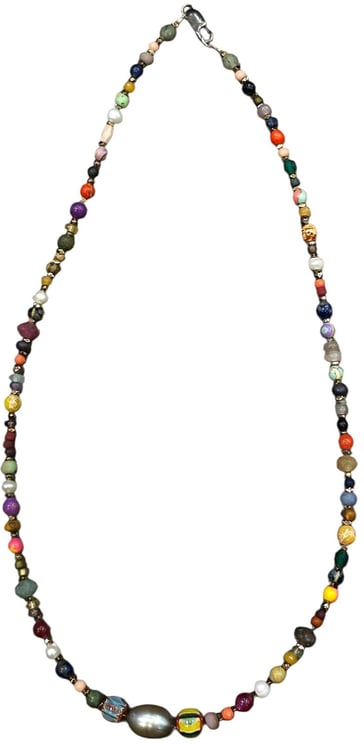 Catherine Michiels Collier Zaza court Perles vintage japon afro eau douce hématite pierres bijoux Catherine Michiels FW2527