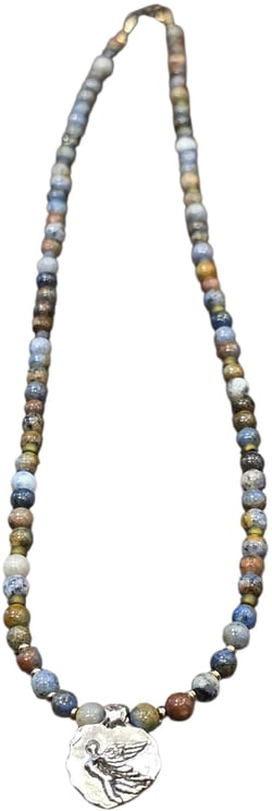 Catherine Michiels Collier L/E Free From Fear argent pierres sodalite bijoux Catherine Michiels