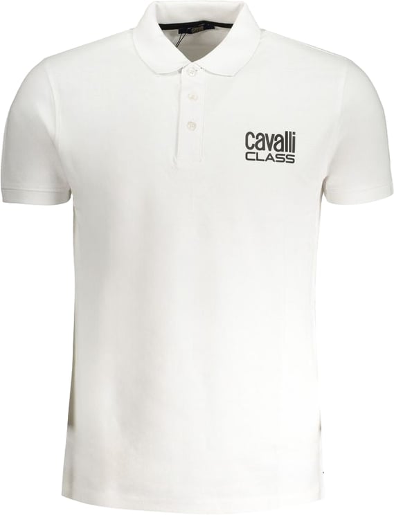 Cavalli Class Cavalli Class "Bianco Cotton Men's Polo Shirt"