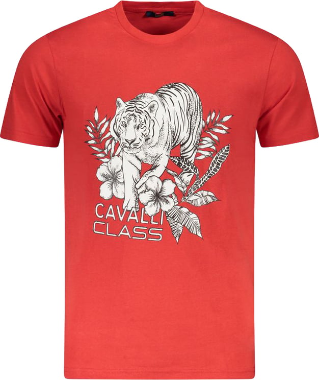 Cavalli Class Cavalli Class Red Cotton Men T-Shirt