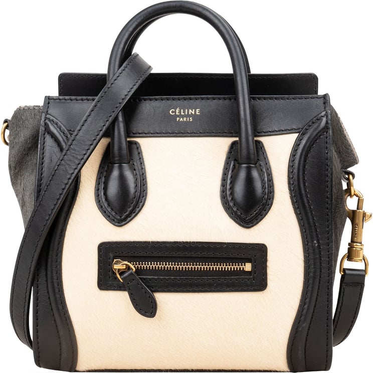 Celine Céline Calf Hair Luggage Handbag