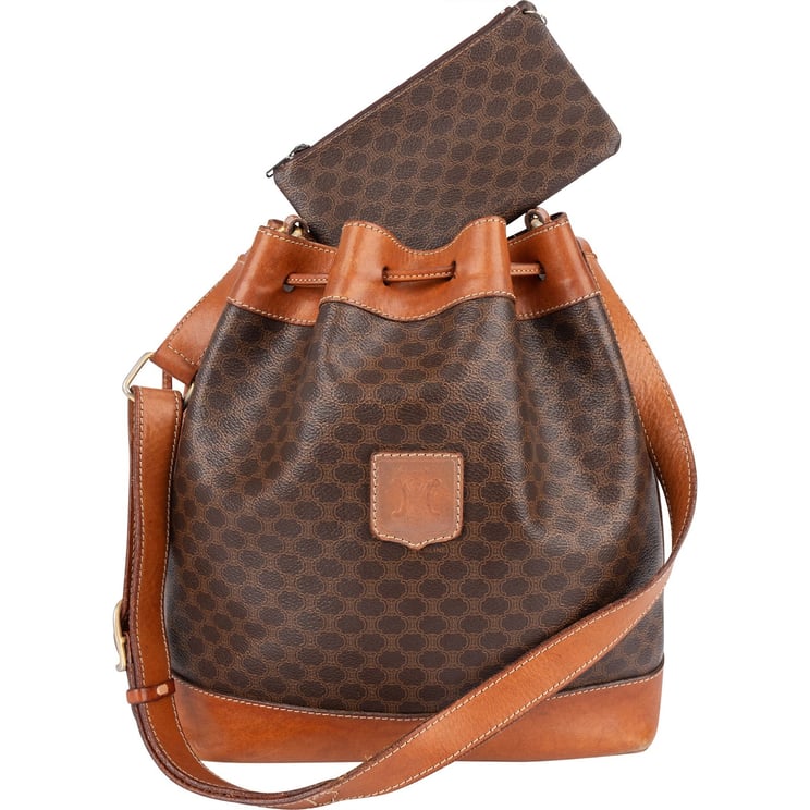 Celine Celine Monogram Macadam Drawstring Bucket Shoulder Bag