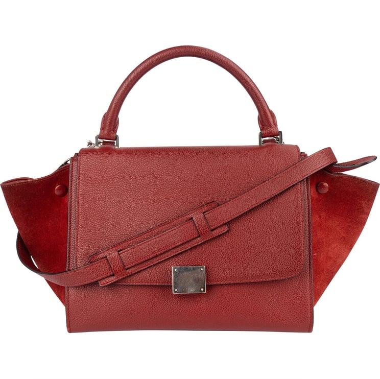Celine Celine Grained Leather and Suede Trapeze Handbag