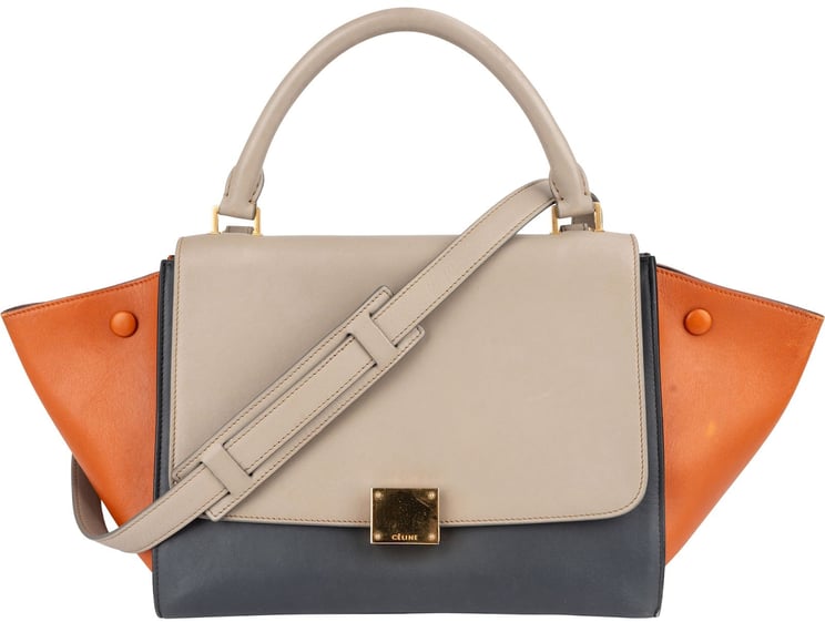 Celine Céline Tricolor Leather Trapeze Handbag