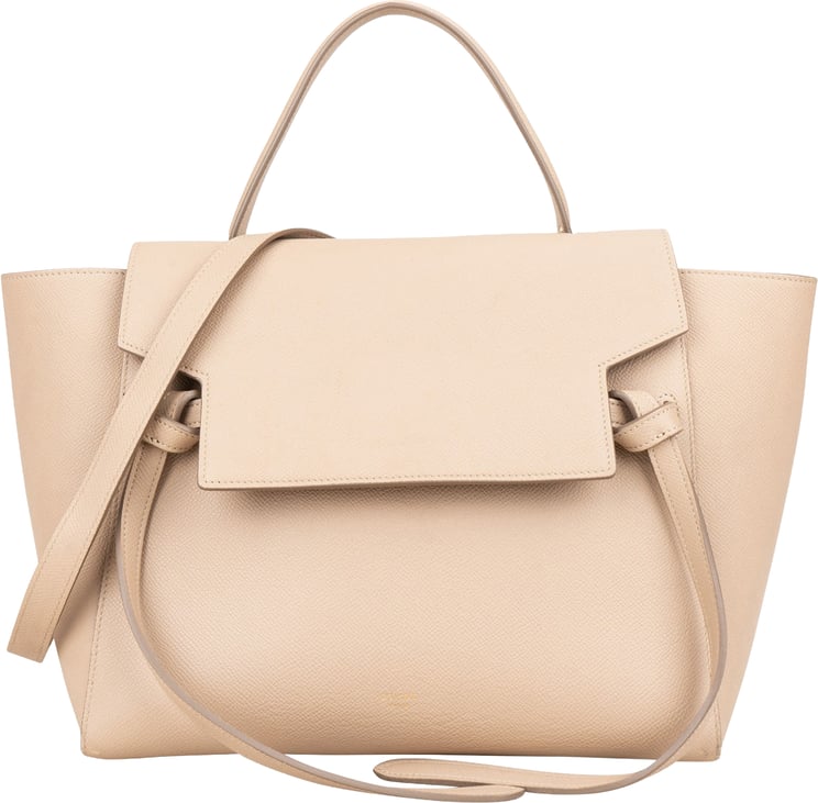 Celine Celine Beige Leather Grained Calfskin Belt Handbag