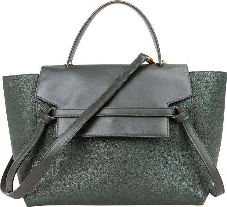 Celine Celine Dark Green Leather Belt Handbag