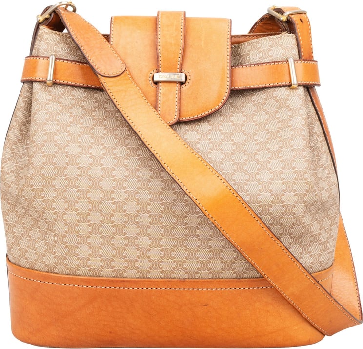 Celine Celine Macadam Monogram Buckle Bucket Shoulder Bag