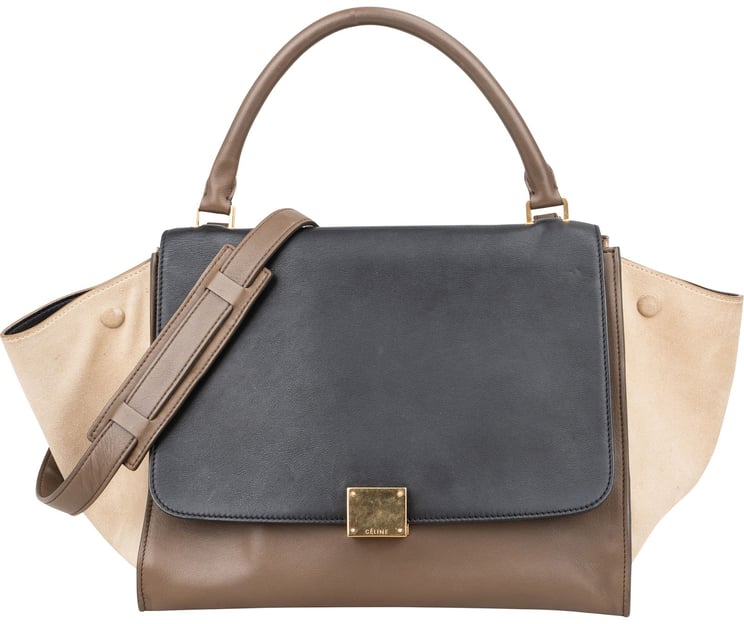 Celine Céline Tricolor Leather Trapeze Handbag