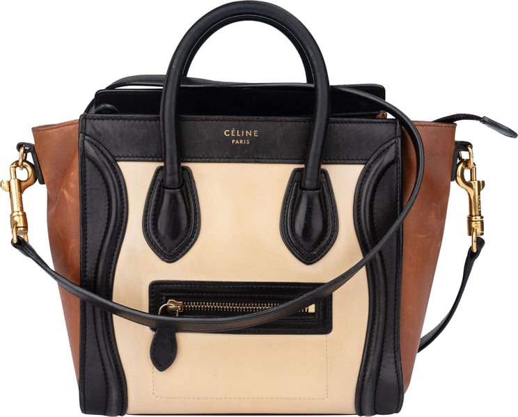 Celine Celine Tricolor Leather Luggage Handbag