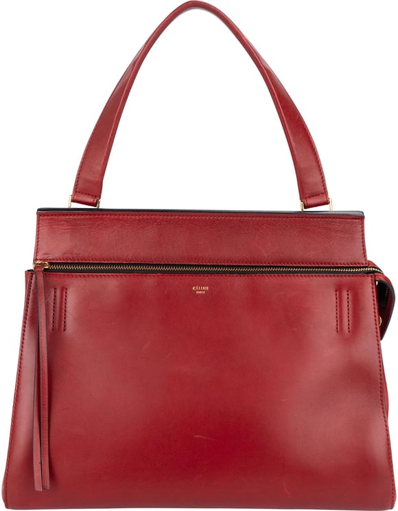 Celine Céline Red Leather Large Edge Handbag