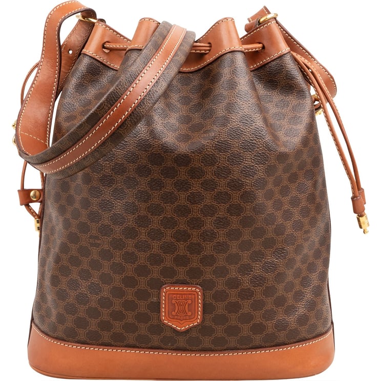 Celine Celine Macadam Canvas Drawstring Bucket Crossbody Bag
