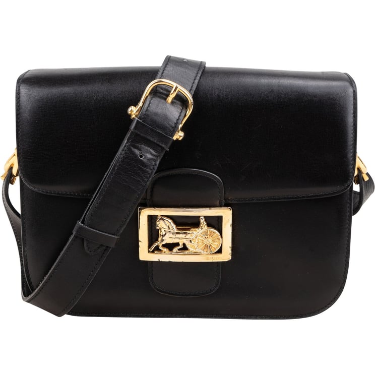 Celine Celine Boxcalf Leather Horse Carriage Triomphe Shoulder Bag