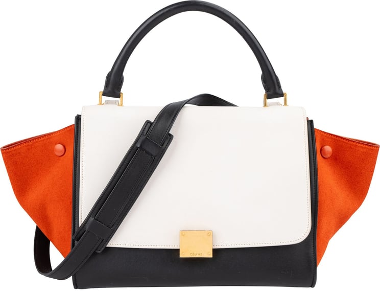 Celine Celine Tricolor Suede Leather Trapeze Handbag