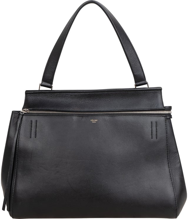 Celine Céline Black Grained Calfskin Edge Shoulder Bag