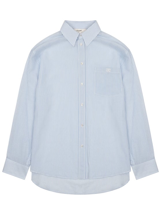 Celine Striped Long-Sleeved Cotton Shirt