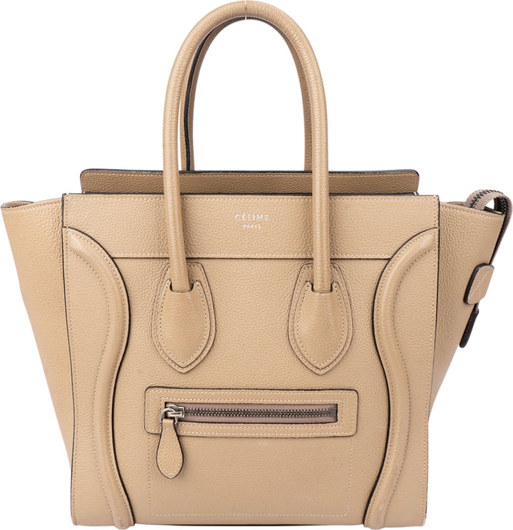 Celine Céline Taupe Leather Luggage Handbag