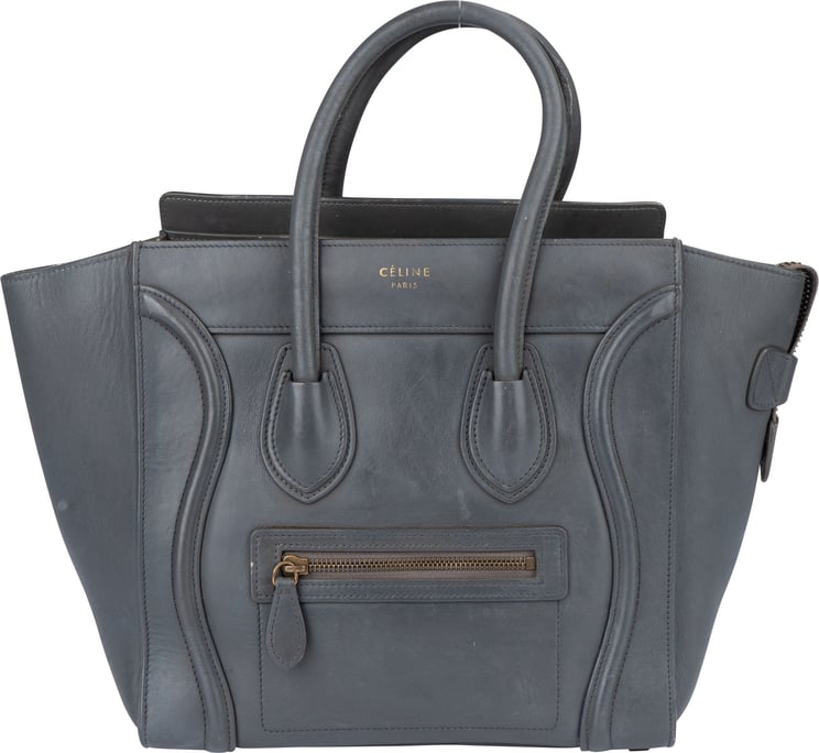 Celine Céline Grey Leather Luggage Handbag
