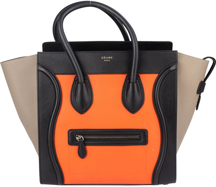 Celine Céline Tricolor Leather Luggage Handbag