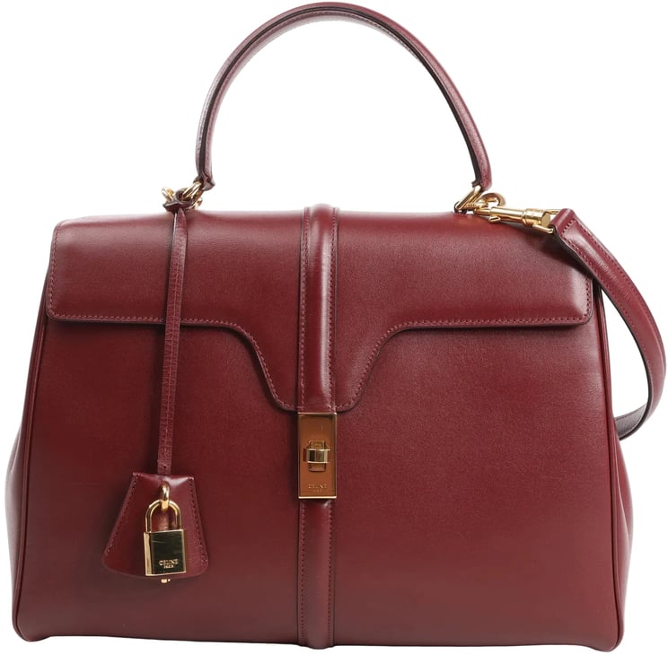 Celine Celine Sac 16 Medium Smooth Leather 2Way Handbag in Burgundy