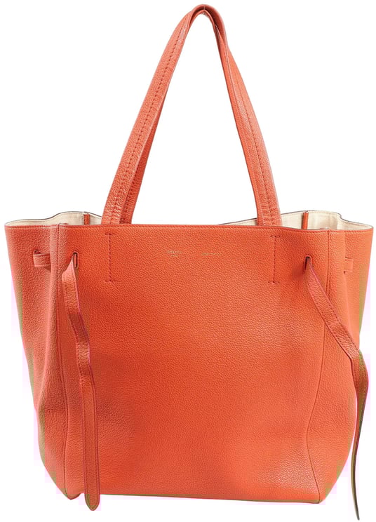 Celine Celine Cabas Phantom Small Leather Shoulder Bag in Orange