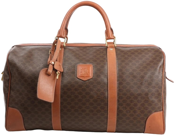 Celine Celine Macadam Boston PVC & Leather Travel Bag in Brown