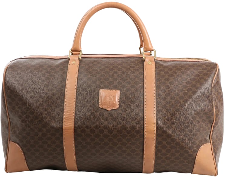 Celine Celine Macadam Boston PVC & Leather Travel Bag in Brown