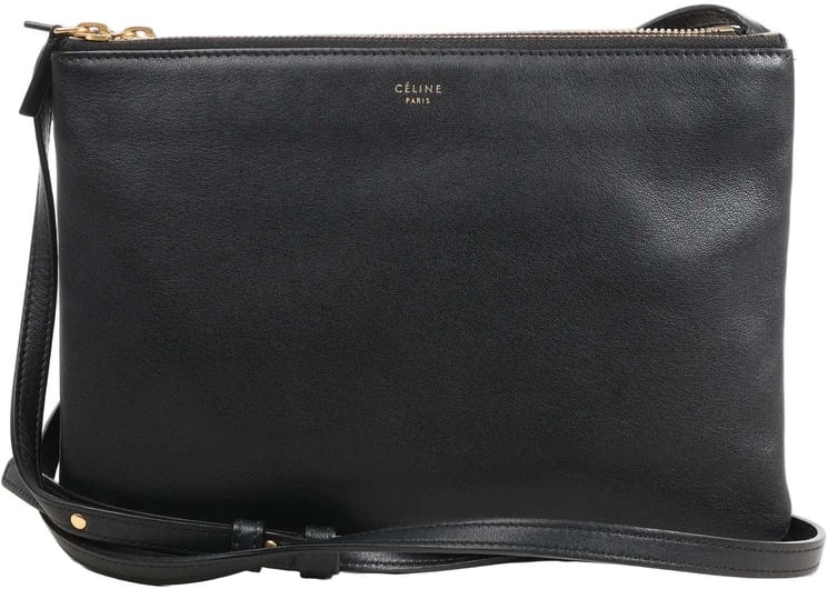 Celine Celine Trio Large Leather Crossbody bag in Black
