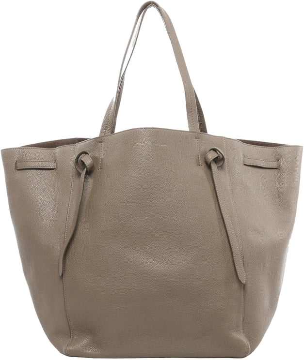 Celine Celine Cabas Phantom Medium Leather Shoulder Bag in Taupe
