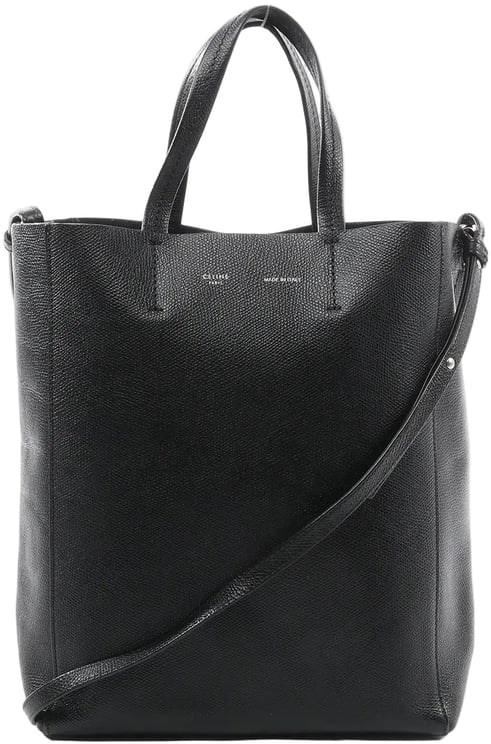 Celine CELINE Cabas Vertical Small Leather 2Way Handbag in Black