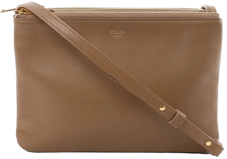 Celine Celine Trio Small Leather Crossbody bag in Brown