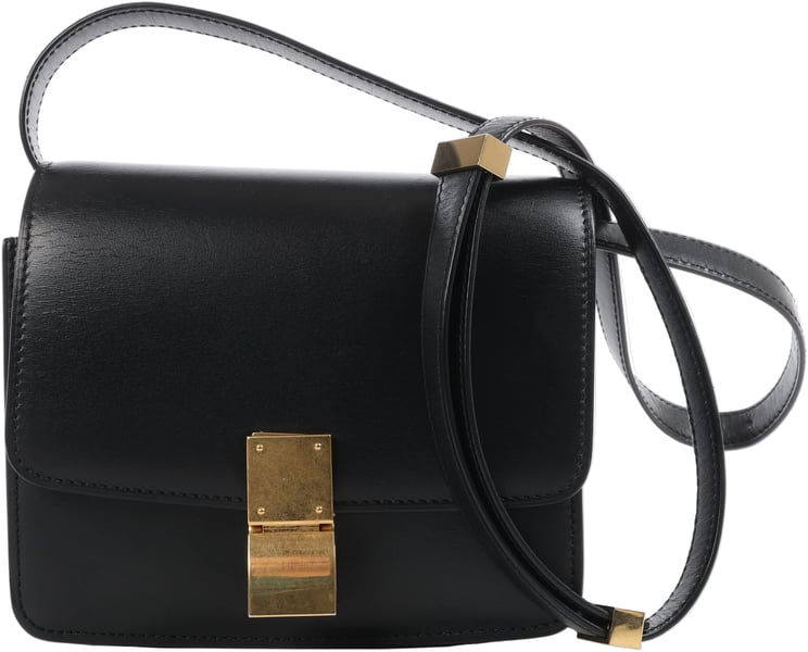 Celine CELINE Classic Box Small Leather Crossbody Bag in Black