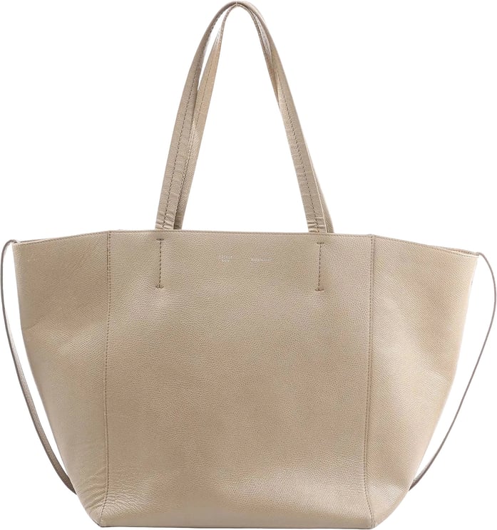 Celine Celine Cabas Phantom Small Leather Shoulder Bag in Beige