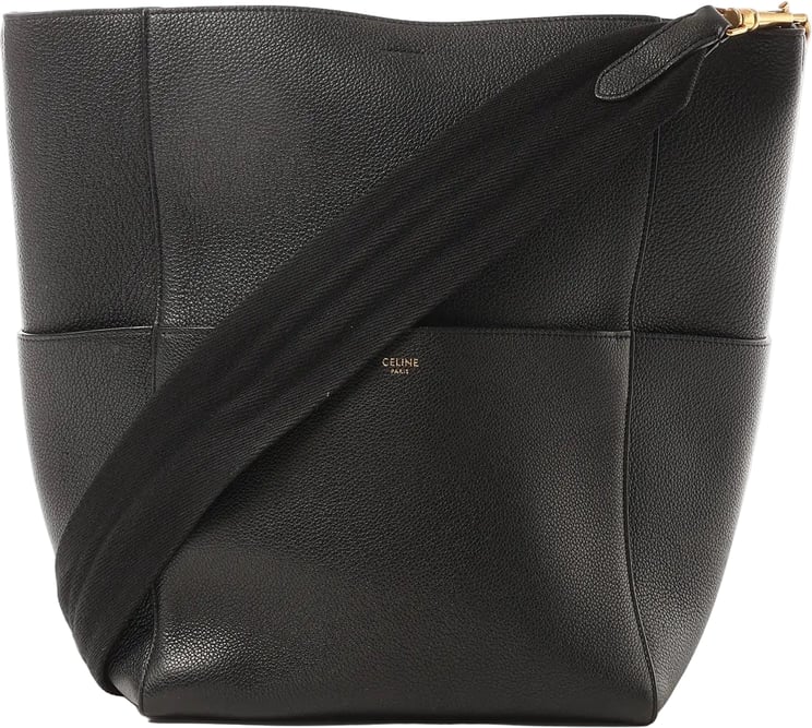 Celine CELINE Seau Sangle Bucket Leather Shoulder Bag in Black